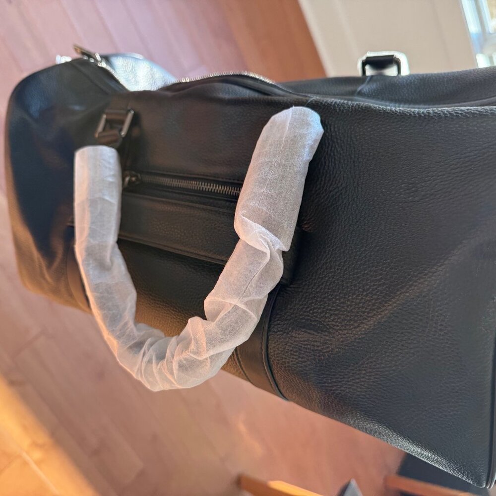 Gorgeous New Unisex Bostanten Blk leather Duffle-Weekender Bag